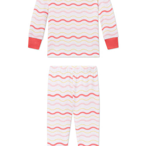 LAKE | Baby | Pima Cotton Pajamas | Terrace Wavy Stripe Baby Long-Long Set