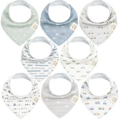 8-Pack Organic Bandana Bibs