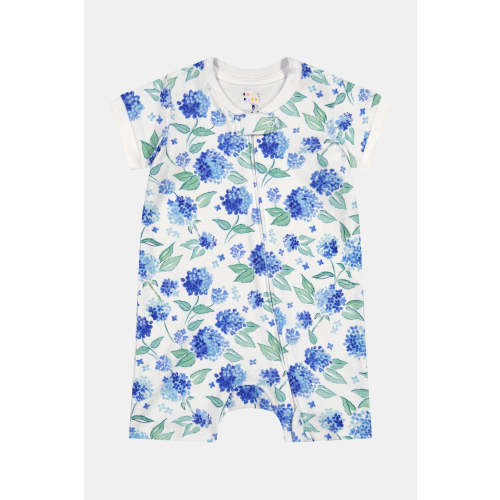 Infant Ditsy Hydrangea Short Sleeve Zipper Onesie