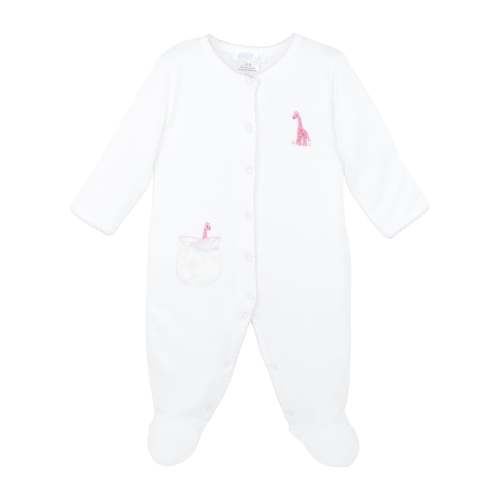Safari Animals Embroidery Footie | Baby Girl