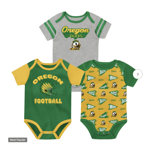 Infant Oregon Ducks Star Player Three-Piece Bodysuit Set
