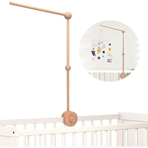Baby Crib Mobile Arm - 30 Inch Wooden Mobile Arm for Crib Mobile Hanger for Crib Baby Nursery Decor(Arm-01)
