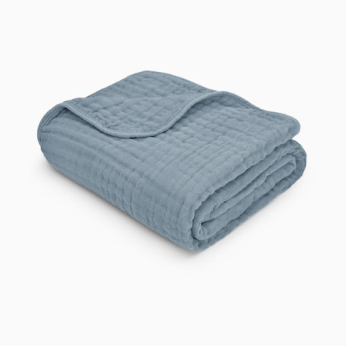 6-Layer Cotton Muslin Baby Blanket - Pacific Blue