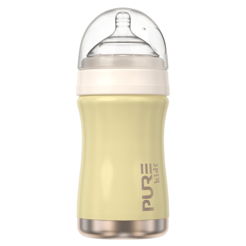“HugMe” Stainless Steel Baby Bottle – 8oz – Solid Colors
