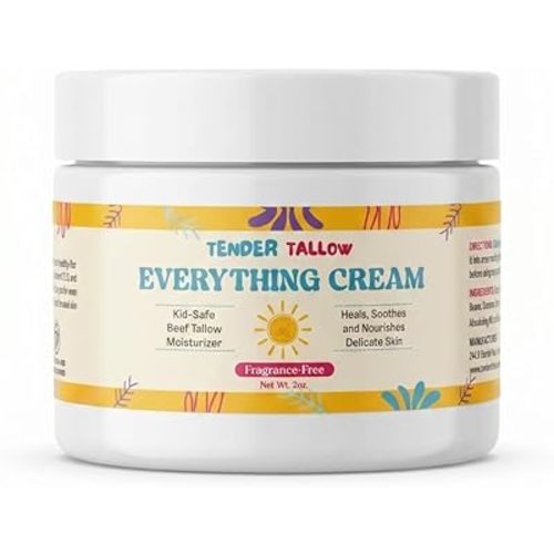 100% Grass-Fed Beef Tallow Balm for Skincare – Natural Tallow Cream for Babies, Kids & Newborns – Gentle Moisturizer for Dry, Sensitive Skin - Fragrance-Free, 2oz