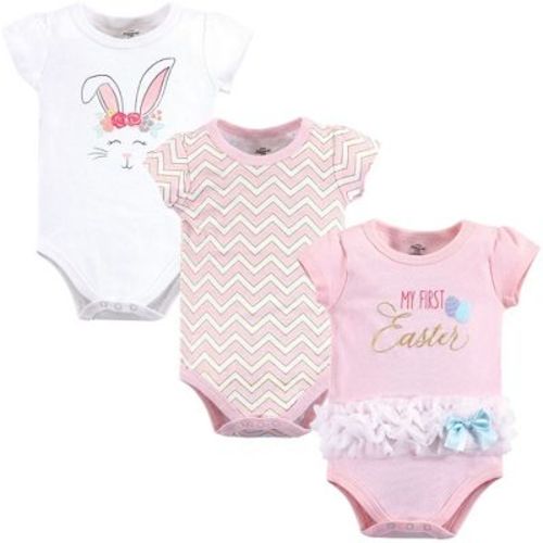 Little Treasure Baby Girl Cotton Bodysuits 3pk, Girl First Easter