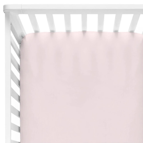 Caden Lane - Solid Blush Bamboo Knit Crib Sheet