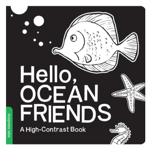 Hello, Ocean Friends: A Black-and-White Board Book for Babies That Helps Visual Development (High-Contrast Books)