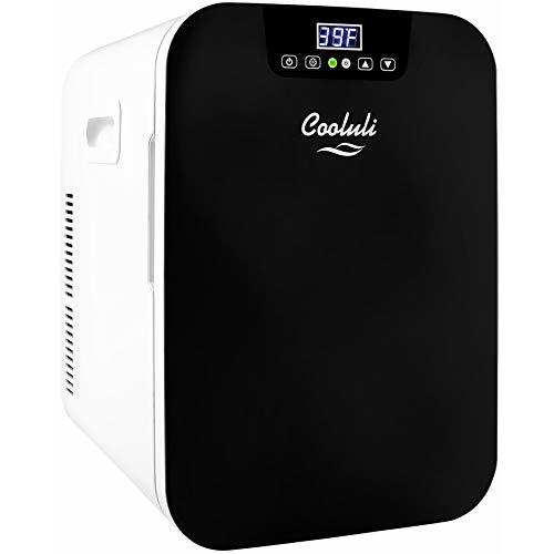 Cooluli 20 Liter Mini Fridge with Temperature Control - Black