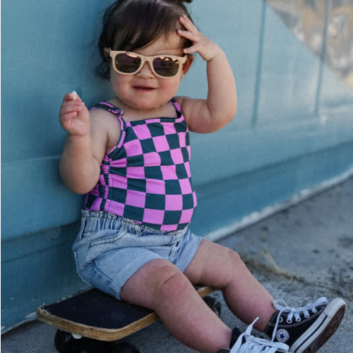 Pink Punch Checkers One Piece Swimsuit