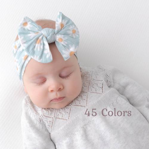 Baby Girl Headband, Ribbed Newborn Headbands, Big Bow Headband, Baby Bows , Baby Turban Headband, Toddler Headband, Baby Headwraps , JASM
