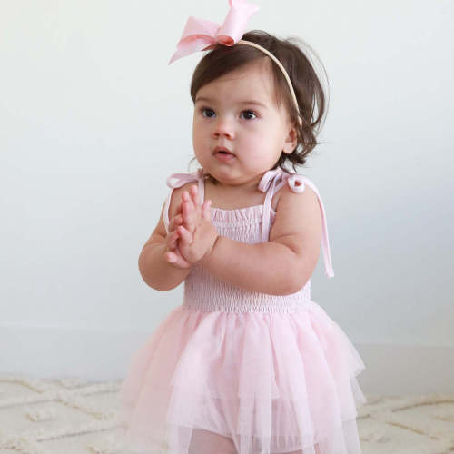 Smocked Tutu Bodysuit | Blush