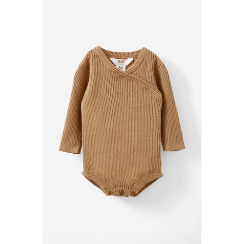 Organic Rib Knit Cross Over Tie Bubbysuit