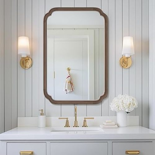 WallBeyond Wood Mirror for Wall - 24" x 36" Walnut