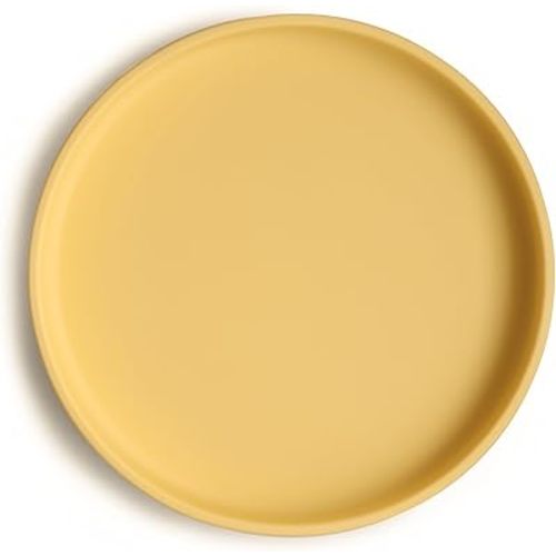 mushie Classic Silicone Suction Plate | BPA-Free Non-Slip Design (Daffodil)