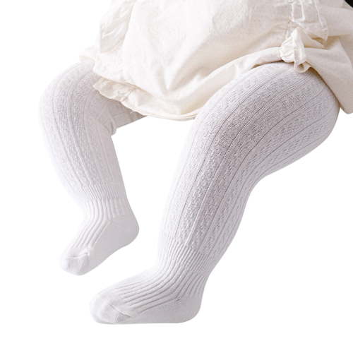 Tiijoy Baby Girls Leggings Solid Knitted Pantihose Infant Newborn Stretchy Tights, Sizes 6-12M