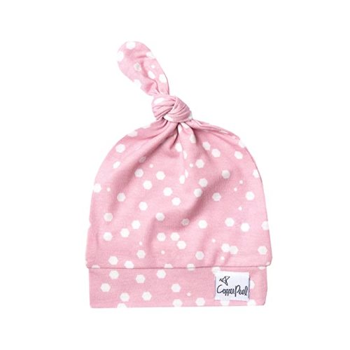 Copper Pearl Baby Beanie Hat Top Knot Stretchy Soft Lucy