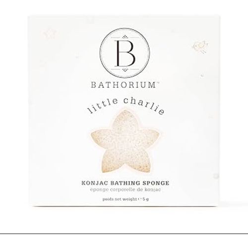 Bathorium Little Charlie Konjac Body Sponge, Gentle & Cleansing Sponge for Babies, Sensitive Skin, 100% Pure Konjac, Ideal for Daily Use, 1 Each