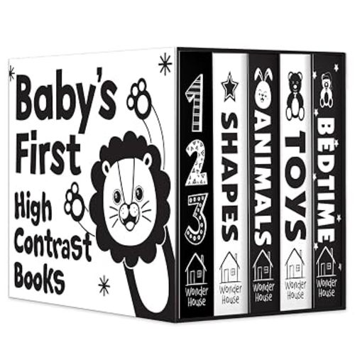 Baby’s First High-Contrast Books Boxed Set [Box Set of 5] - Age Group: 0+ / Black and White Tummy Time Books /Illustrated Board Book for Kids/Toddlers / (High Contrast Board Books)