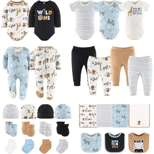 The Peanutshell Baby Layette Gift Set for Boys or Girls, Newborn to 9 Month Sizes, Essentials, Needs, & Must Haves