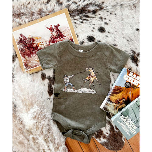 Hold Your Horses Onesie/Tee (army green) (little kid) – theFRINGEDpineapple