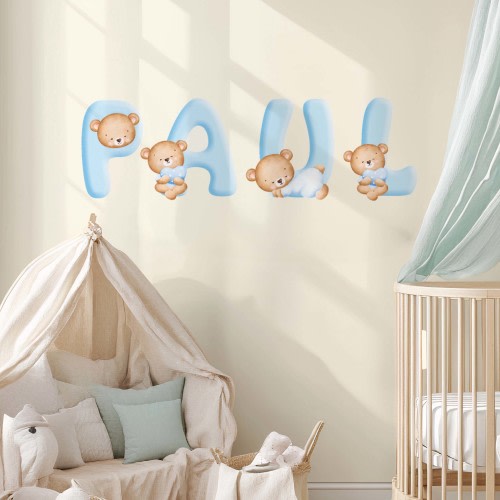 Blue Letters with Bears