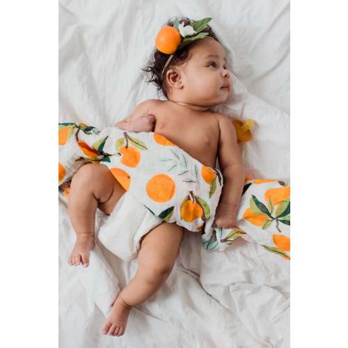 Clementine 100% Cotton Muslin Baby Swaddle Blanket