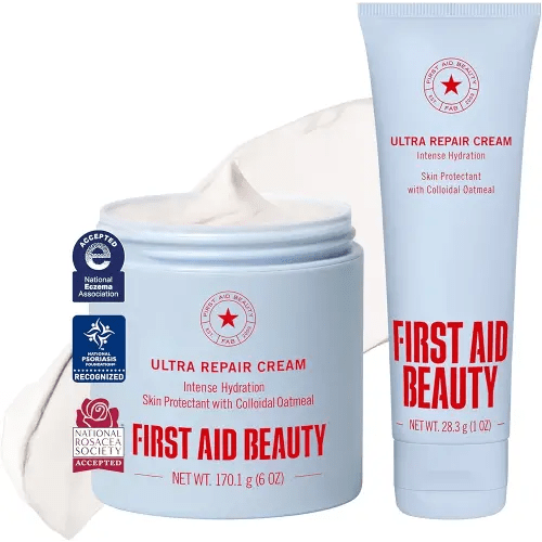 First Aid Beauty Ultra Repair Cream, Intense Hydration Face & Body Moisturizer with Colloidal Oatmeal, Helps Relieve Eczema, Dry Skin Barrier Repair, Fragrance Free