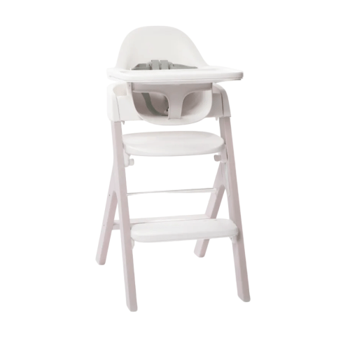 Mockingbird High Chair, White, Cloud Washed Beech