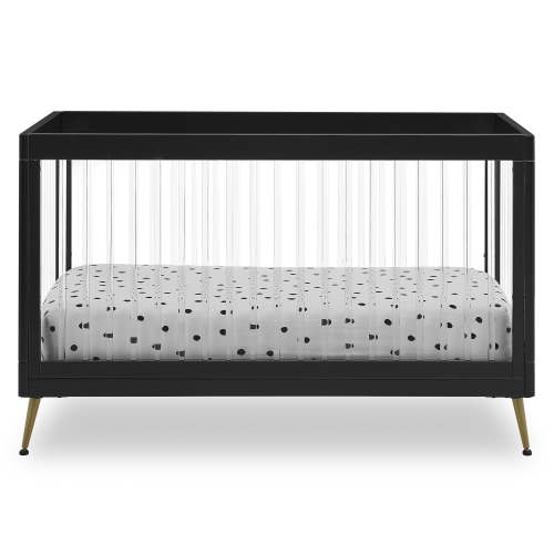 Delta Children Sloane 4-in-1 Acrylic Convertible Crib - Greenguard Gold Certified, Black/Bronze