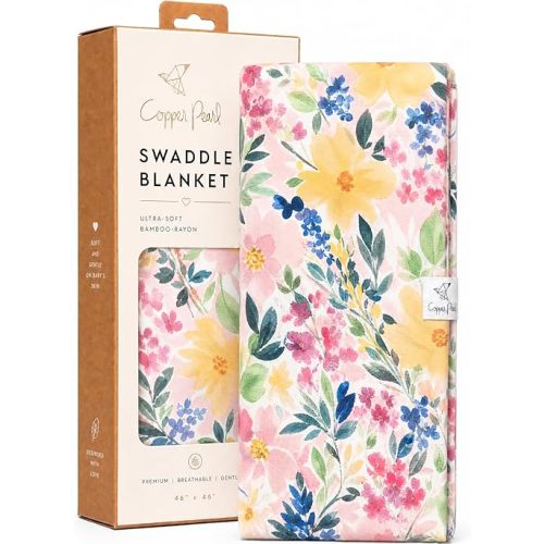 Copper Pearl Swaddle Blankets for Newborns | Soft Stretchy Receiving Blankets for Boys and Girls | Large 46 x 46 Inch Baby Blankets | Lightweight and Breathable Swaddles | Lark