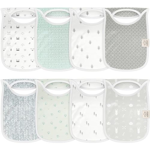 8-Pack Baby Bibs for Boys, Girls - Pullover Bibs for Drooling Teething Baby Girl & Boy Toddler, Newborn, Soft & Absorbent, Cute Colors, Large Torso Coverage Keep Infant Clean & Dry (Nordic)