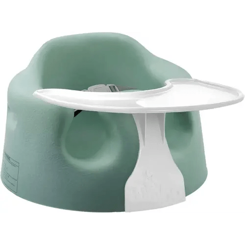 Bumbo Baby Floor Seat, Portable Infant Sit Up Activity & Eating Chair with Tray Accessory, Hemlock - Feeding and Sitting Lounger for Babies and Infants Ages 3 to 12 Months