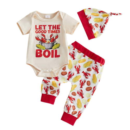 Wxirdiow Baby Boy Spring Outfits Infant Baby Boy First 4th of July Outfit American Flag Short Sleeve Romper Pants Hat 3PCS Clothes Set Red Size,0-3 Months