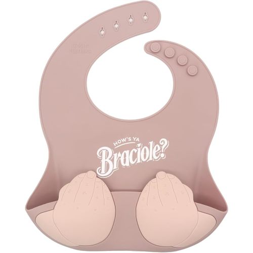 Teasin' Teethers Funny Italian Silicone Baby Bib with Pocket Food Catcher for Toddlers and Infants Funny Baby Bib Gift