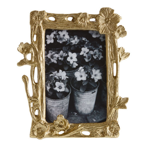 Antique Gold Metal Floral Picture Frame