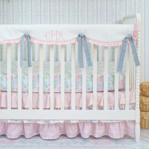 Scalloped Preppy Heirloom Crib Bedding Set