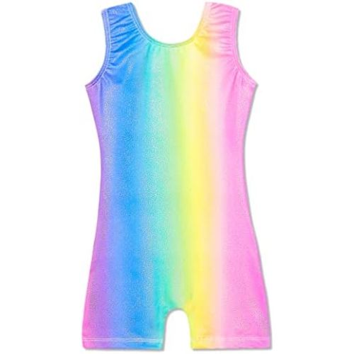Domusgo Gymnastics Leotards for Girls Sparkly One Piece Biketard Size 1-10Y