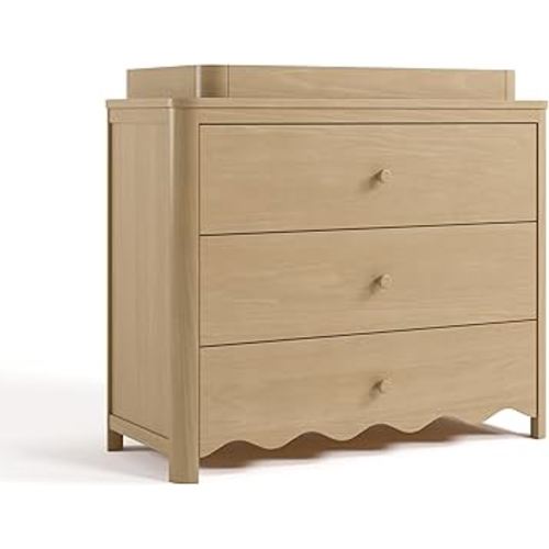 Storkcraft Casablanca 3 Drawer Chest with Removable Changing Topper (Driftwood) – GREENGUARD Gold Certified Wood Dresser for Baby & Kids, Interlocking Drawer System for Safety