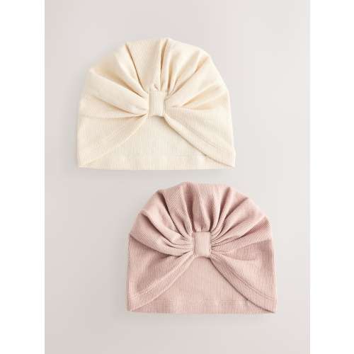 Neutral 2 Pack Baby Turbans (0-18mths)