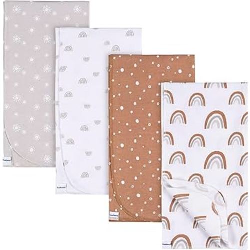 Amazon.com: Gerber Unisex Baby 100% Cotton Flannel Receiving Blankets 30x30 Inches (Pack of 4), Animals + Geos Neutral, One Size : Baby