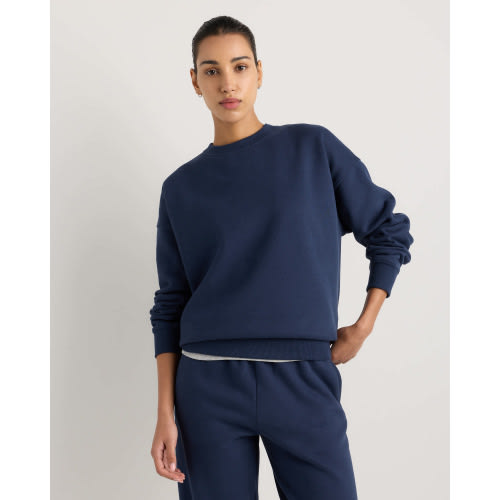 Everyday Fleece Crew in Washed Deep Navy