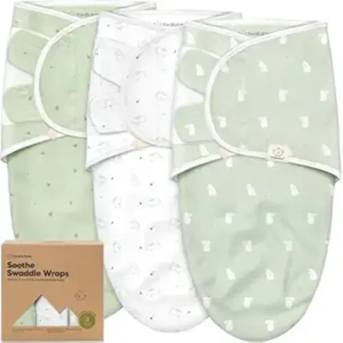 3-Pack Organic Baby Swaddle Sleep Sacks - Swaddles for Newborns, Infant 0-3 Months, Baby Girls, Boys, Soft & Snug Newborn Sleep Sack, Nursery Swaddling Blankets (Bunnies, XS)