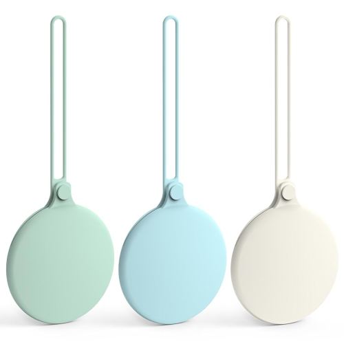 Seposeve Silicone Pacifier Holder Case, Ultra-Thin, 3 Pack Portable Pacifier Case for Diaper Bag or Stroller, Paci Holder Case, Binky Holder Case for Baby Boys & Girls, Green Blue White