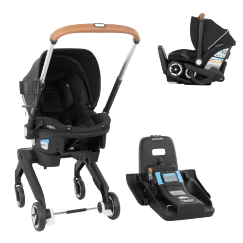 Evenflo Shyft Dual Ride Infant Car Seat Stroller Combo, 2025, Jasper, with Carryall Storage and Green & Gentle Fabric