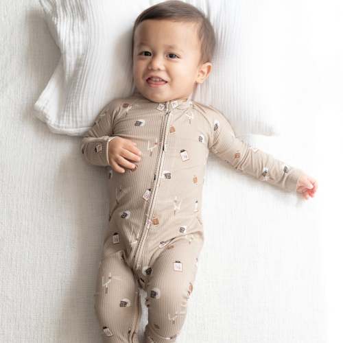 Football Small Ribbed Zip Romper