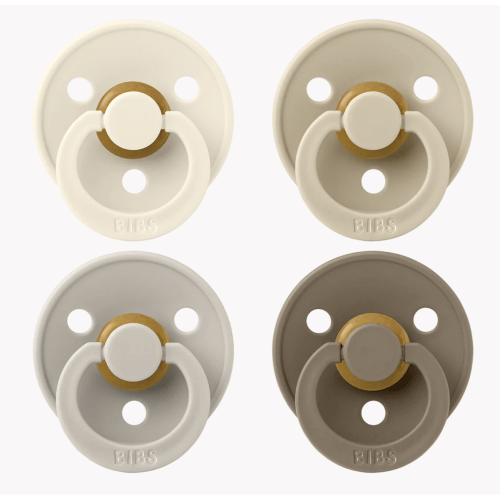 Colour Pacifiers 4 Pack - Ivory/Sand/Vanilla/Dark Oak