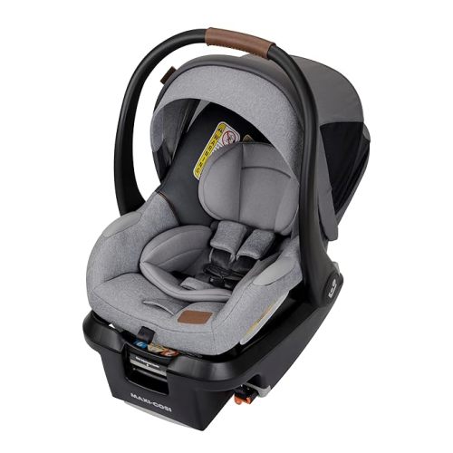 Maxi-Cosi Mico Luxe+ Baby Car Seat: Infant Car Seat with Base and Versatile Baby Carrier Seat Functionality, Essential Green