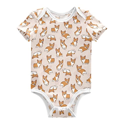 Ollabaky Unisex Baby Bodysuits Short-Sleeve Cotton Baby Clothes for Girls Boys 0-24 Months