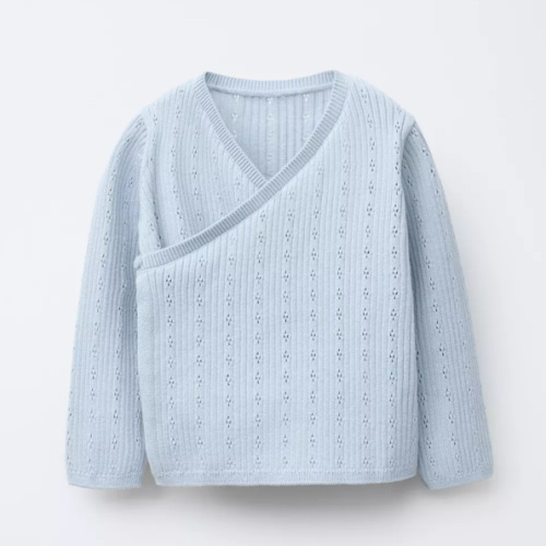 OPENWORK CROSSOVER KNIT CARDIGAN - Light blue | ZARA United States